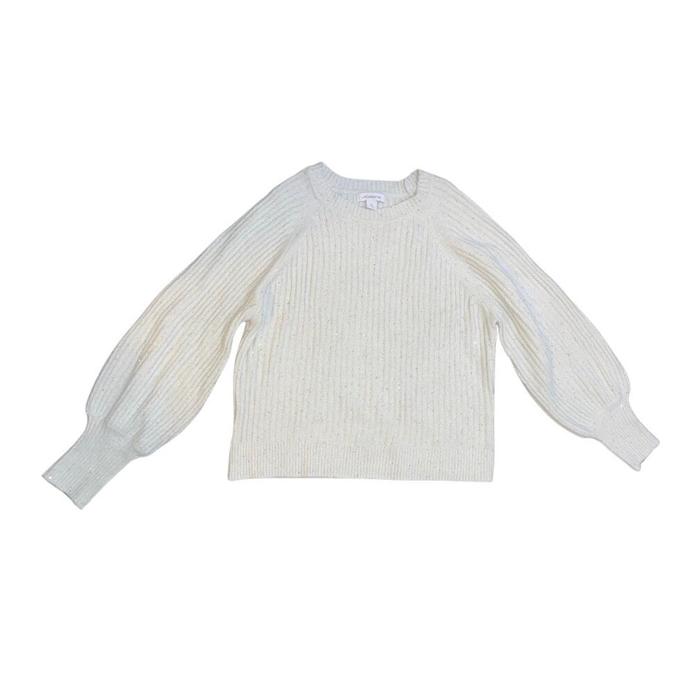 Liz Claiborne Pullover Crewneck Sequins Knit Sweater SZ XL Festive Party Chic